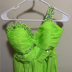 Grace Karin Light Green Dress with Rhinestone Accents
